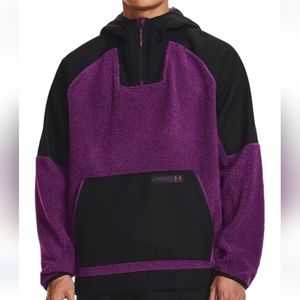 NWT Men's Under Armour 1/4 zip sherpa pullover With Hood.